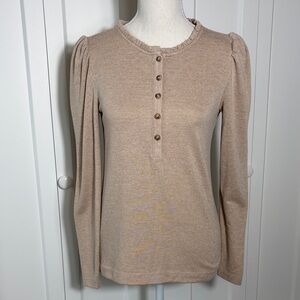 LOFT Elegant Beige Long Sleeve Top XS